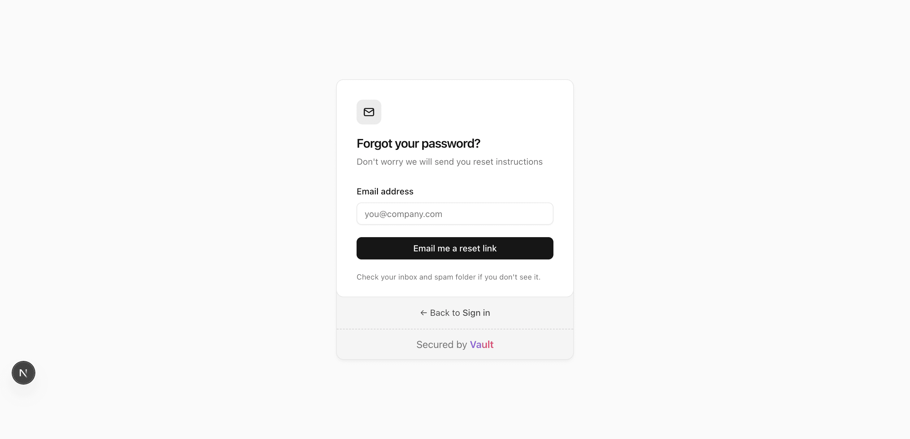 Forgot Password category preview
